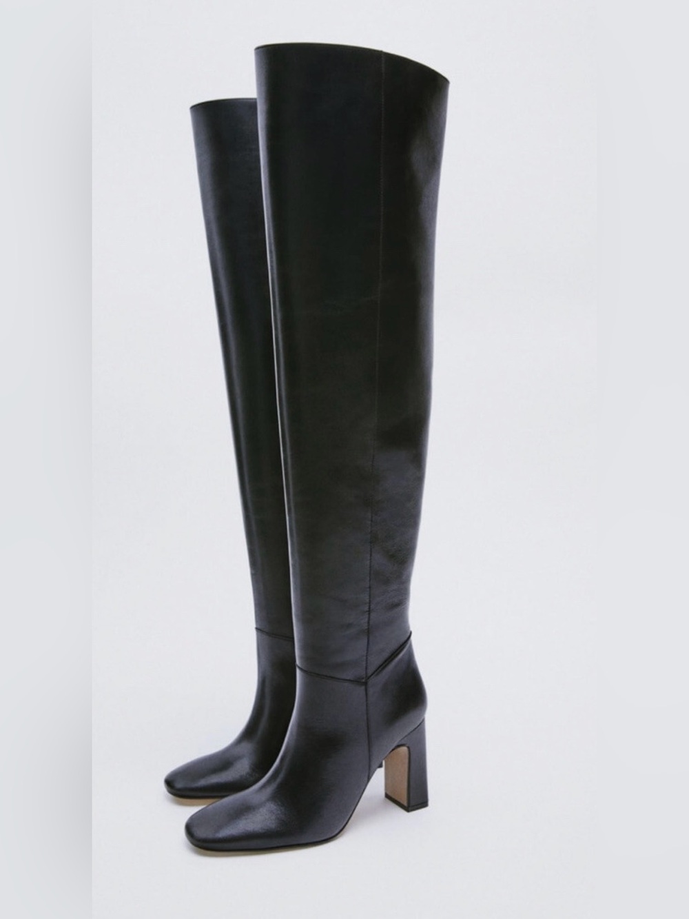 Zara Over The Knee Long Leather Boots